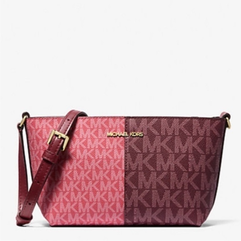 Michael Kors Jet Set Small Two-Tone
Logo Crossbody Bag